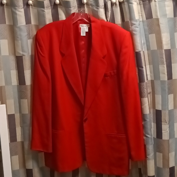 NWOT TALBOTS red l/s linen blend jacket w three pockets Size 18 - Picture 3 of 7